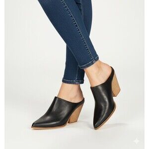 Beast Fashion Black and Brown Pointed Toe Mule With Heel Size 8